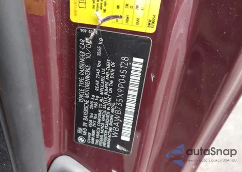 2009 BMW 335I из США, поврежденный, VIN WBAWB735X9P045128